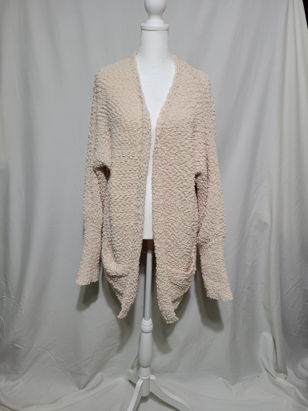 Cozy Open-Front Bouclé Cardigan Sweater - Cream